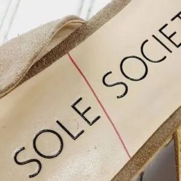 Women's Suede Sling Back Espadrille Sandals Sole Society Dolven Leather Flats 9 - Picture 4 of 8